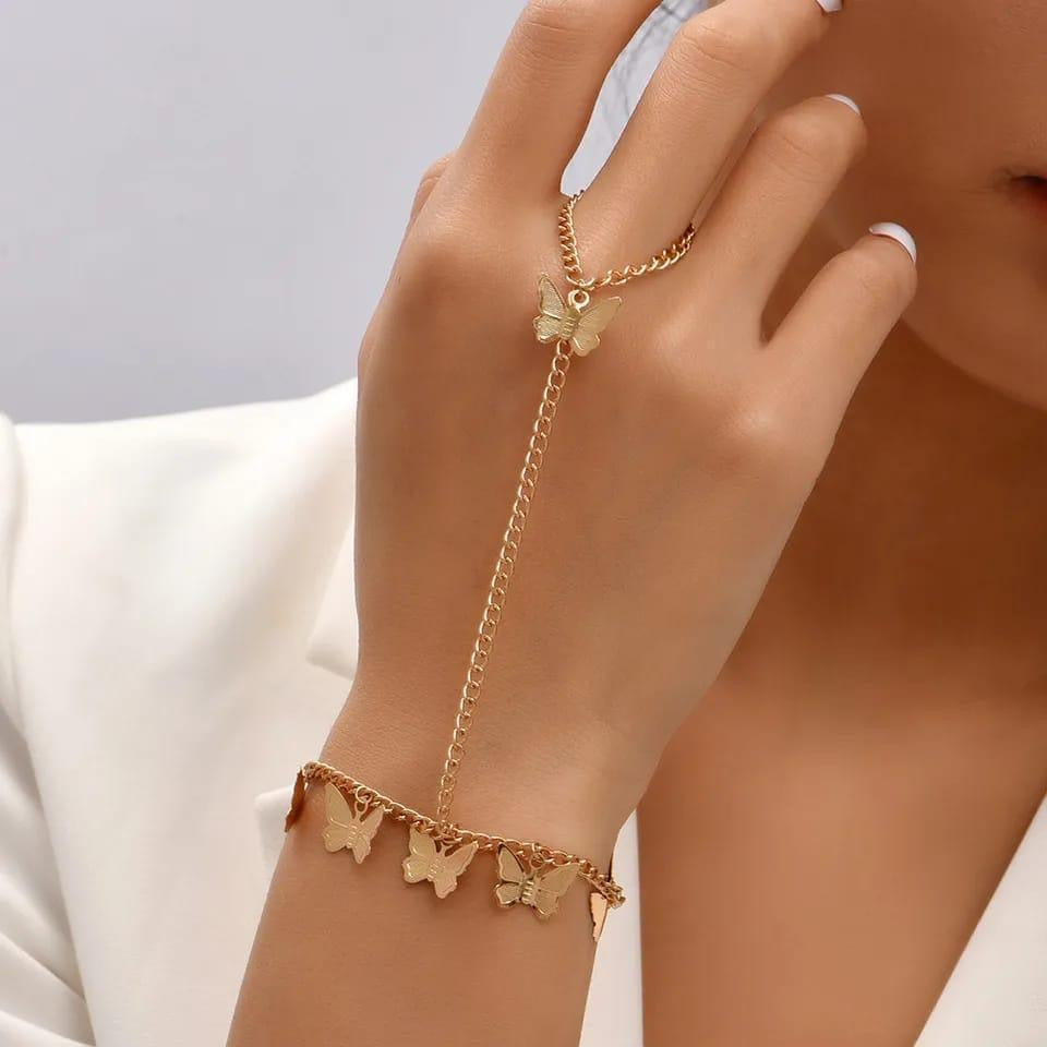 Gold Plated Butterfly Bracelet